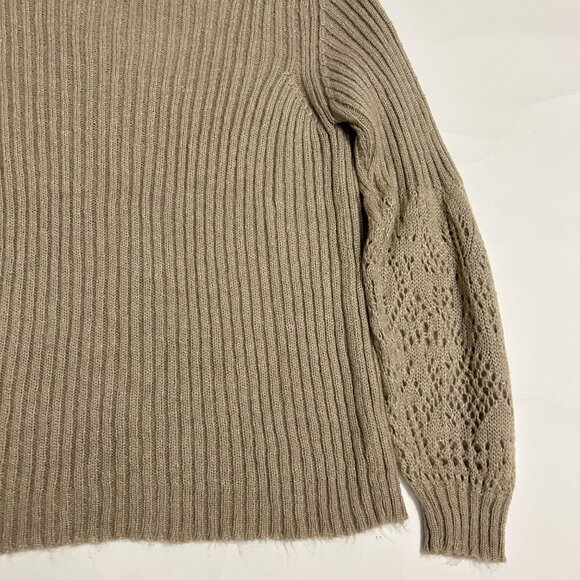 M&S per una knit sweater womens sz XL beige Wool Mohair blend V-neck cottagecore - Picture 11 of 15
